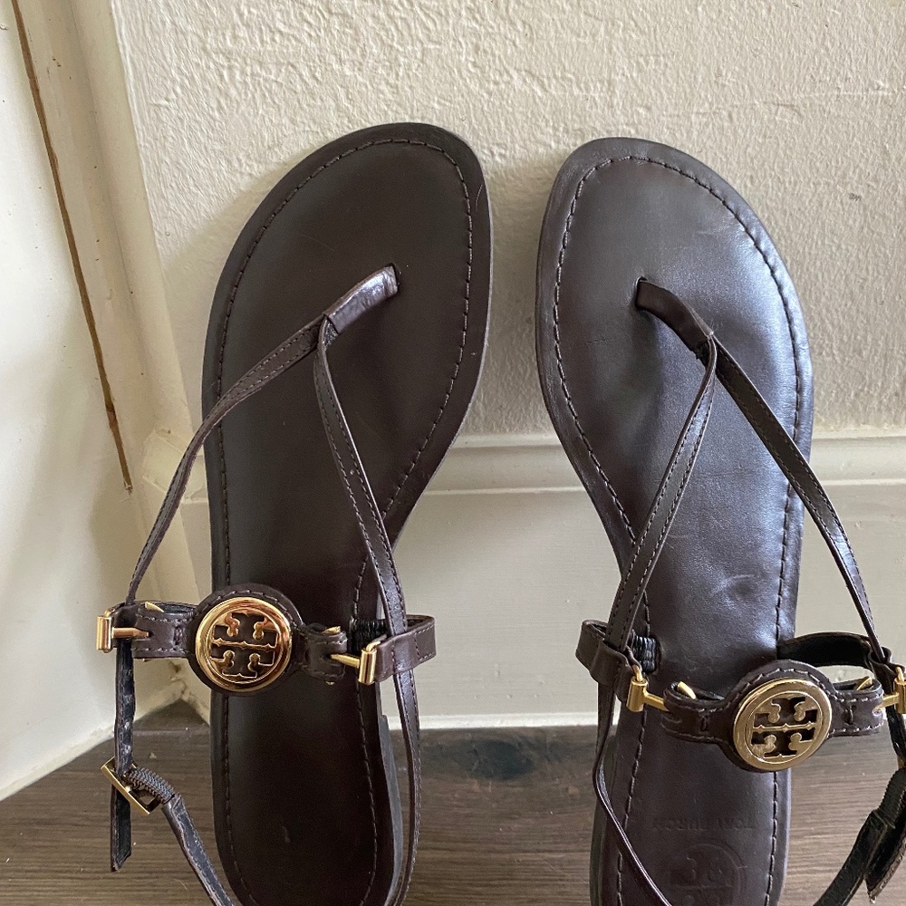 Tory Burch slingback and t-strap brown sandal
